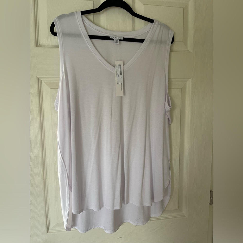 Tribal tank top - sleeveless shirt - white NWT XXL